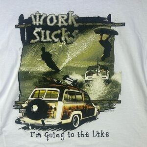Vintage 2000 Wakeboard Pine Flat Lake Water Worx Tee T-Shirt Men’s Size Large